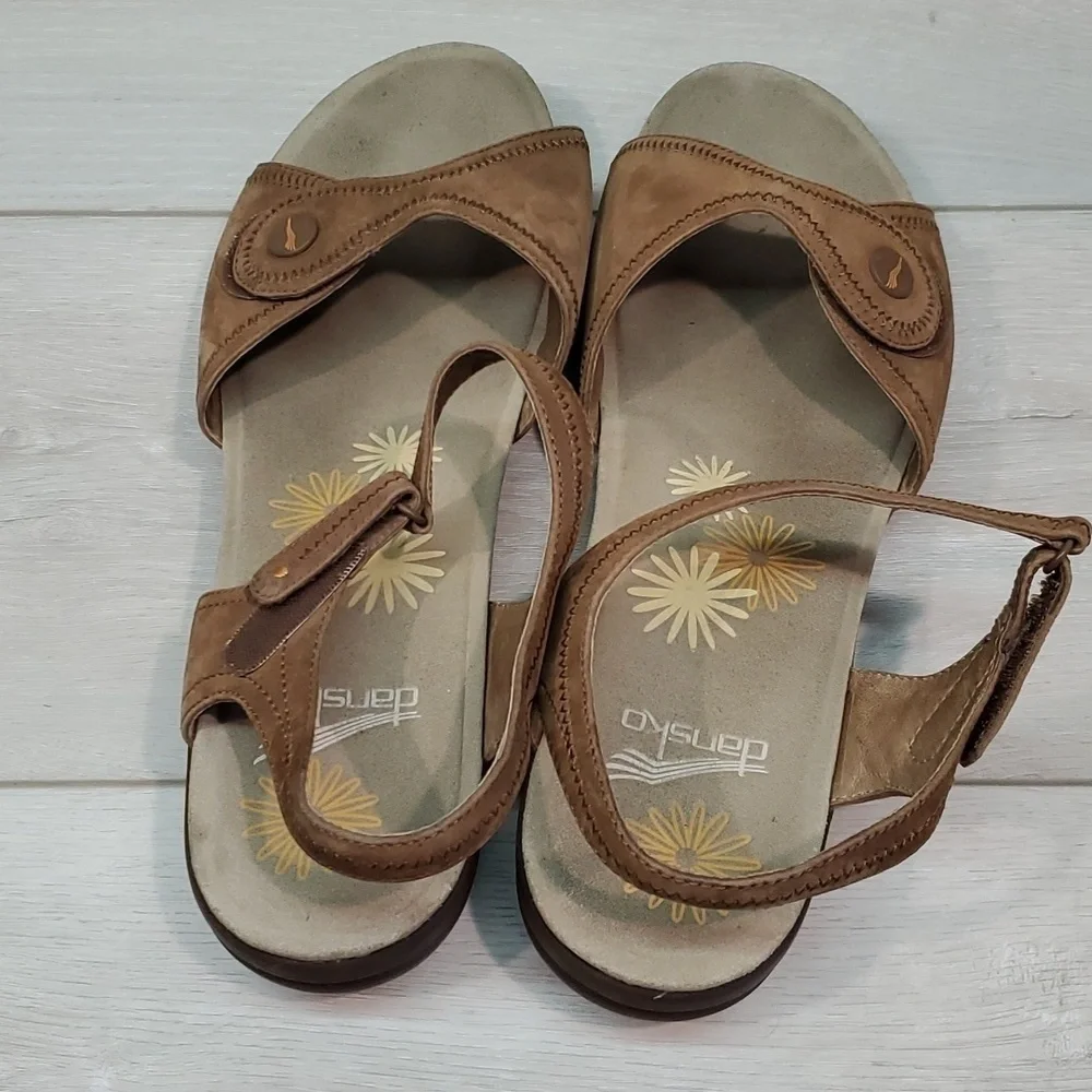 Dansko Women Iris Nubuck Comfort Leather Ankle Strap Sandals shoes sz 42/11.5-12